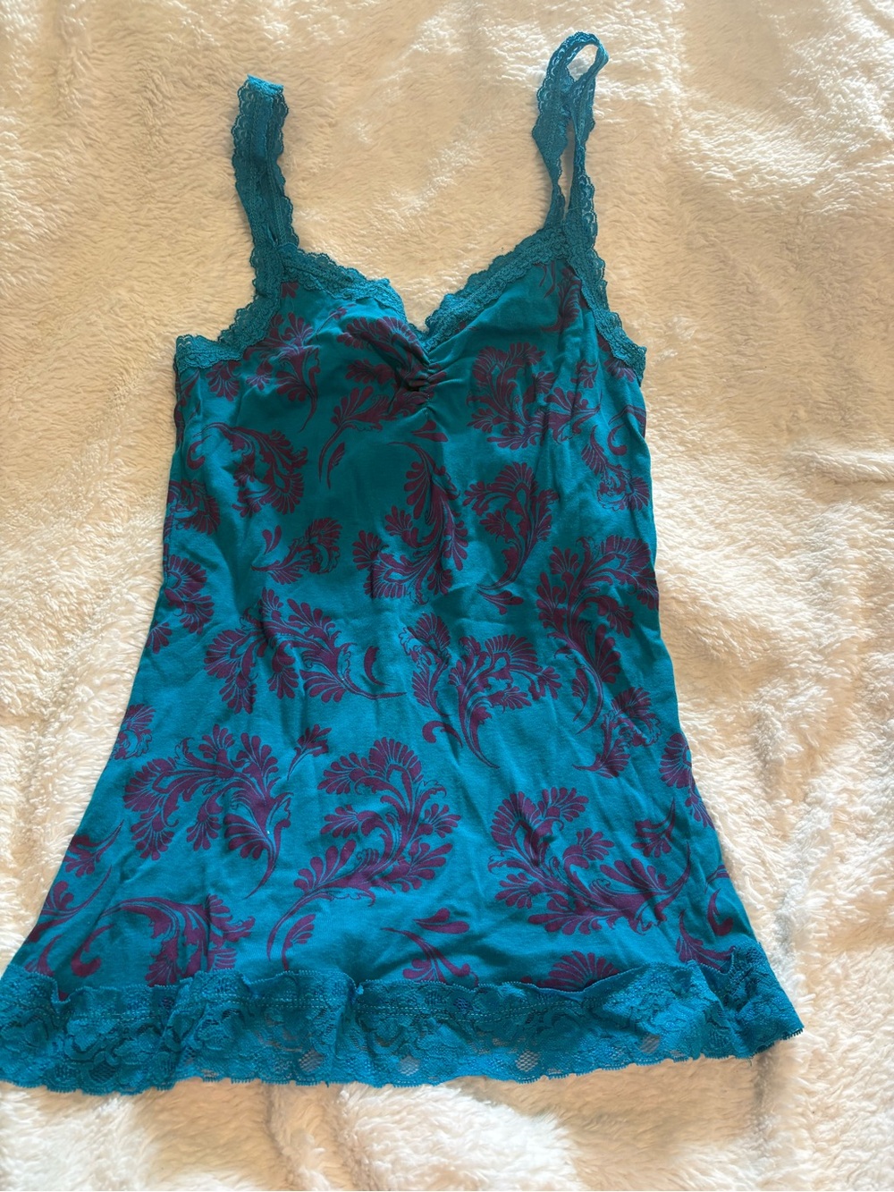 Eyeshadow Teal & Purple Lace-Trim Sleep Cami